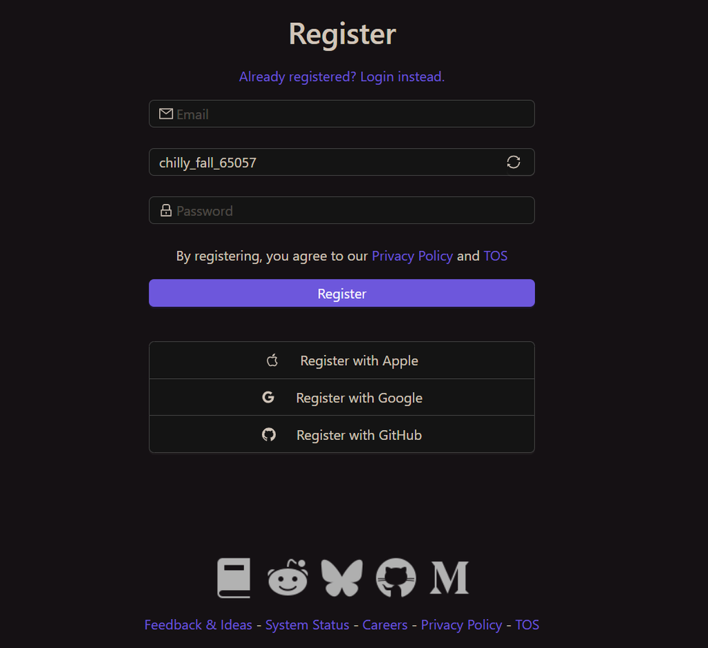 Chub AI sign up