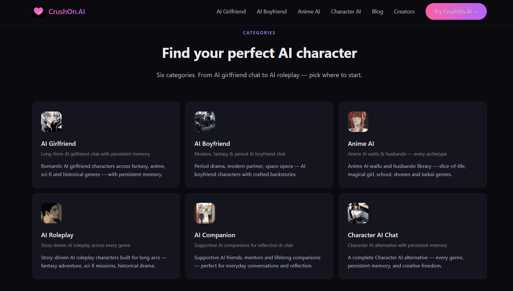 CrushOn AI Chat with characters